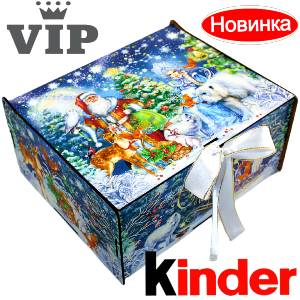 Сладкий подарок на Новый Год в картонной упаковке весом 1200 грамм по цене 2223 руб в Орехово-Зуево