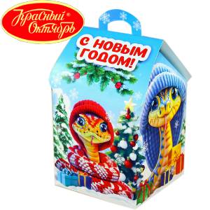 Сладкий подарок на Новый Год в картонной упаковке весом 600 грамм по цене 654 руб в Орехово-Зуево